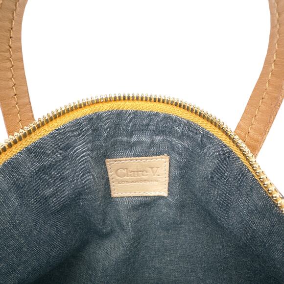 CLARE V. Attache Tote in Garden Snake with Additional Strap - Picture 13 of 13